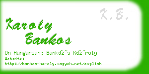 karoly bankos business card